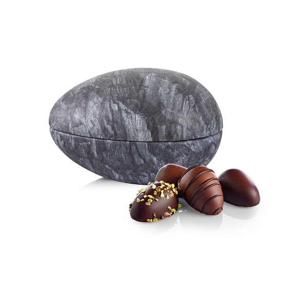  - Metallägg - Lava 140 g. Marsipanägg