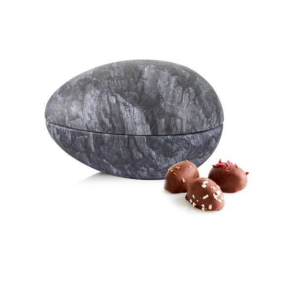  - Metallägg - Lava 170 g. Ekologiska marsipanägg