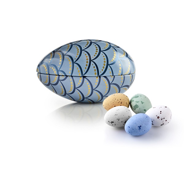  - Metallägg - Blåmönstrad Belgiska chokladägg