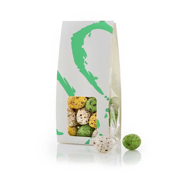  - Vit påse med grönt hjärta Gourmetägg