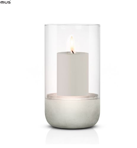  -  Calma Ljuslykta Light Gray 14 cm