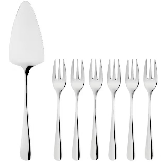  -  Sallie Serverings set rostfritt stål tårtspade gaffel 6 st