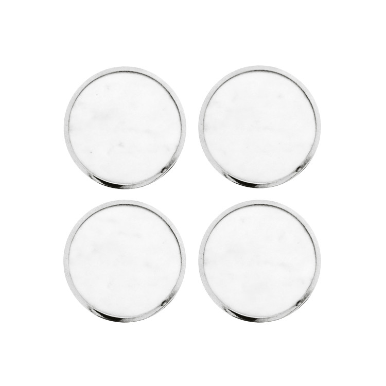  - Marmor Glasunderlägg vit/silver