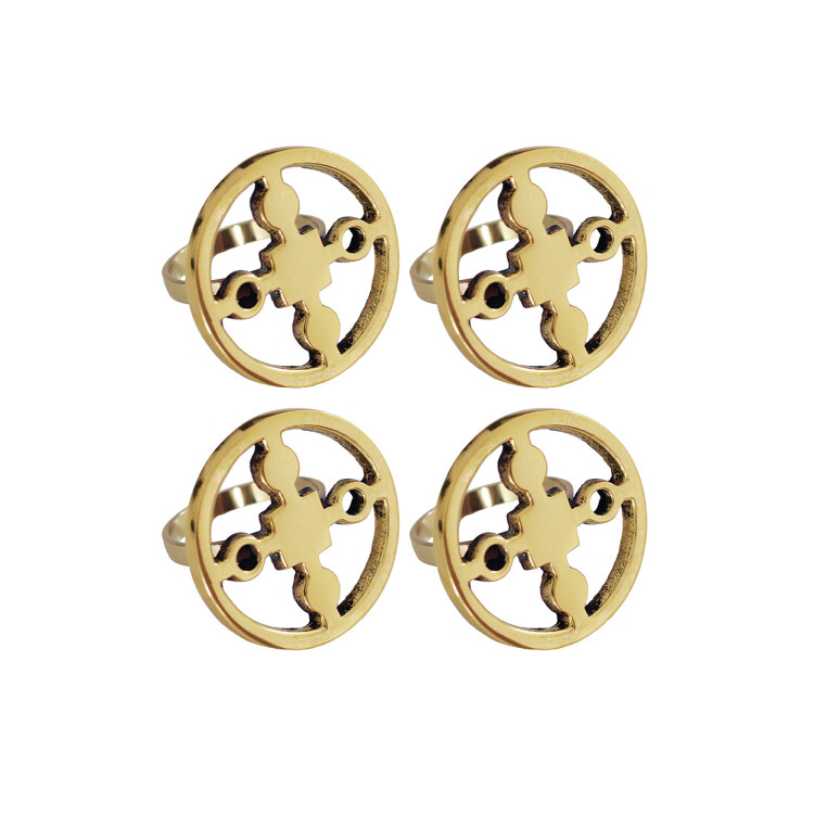  - Servettringar 4-pack mässing