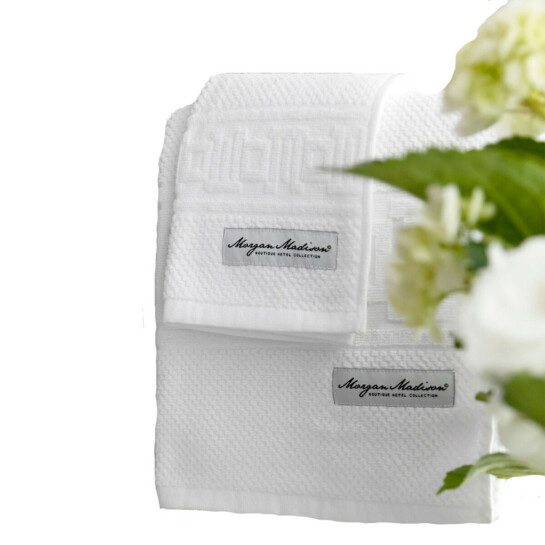  - Vitt badlakan popcornvävd