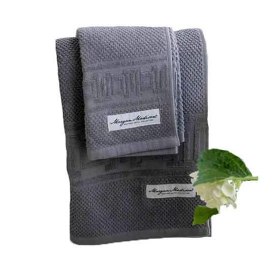  - Grått badlakan popcornvävd