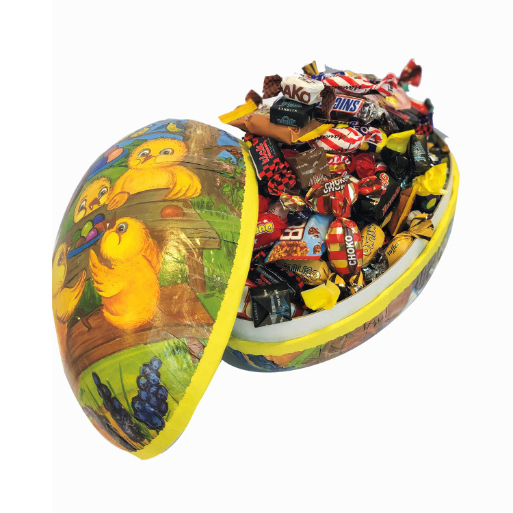  - Påskägg 50/50 blandgodis & lyxblandning 30 cm - 1500 g