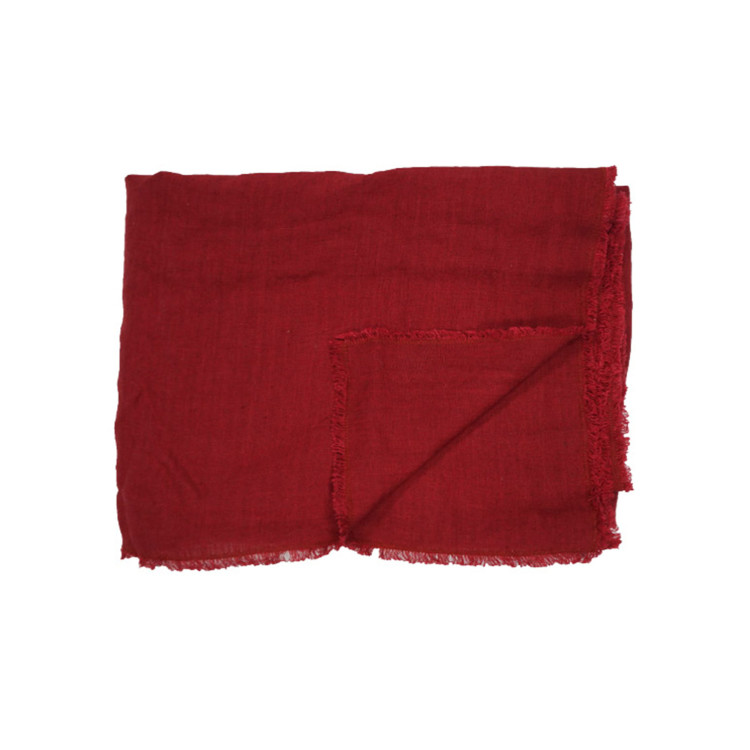  - Linne duk 140x250 mörkröd