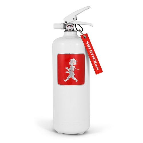  - Brandsläckare 2 kg Vit - Rött emblem