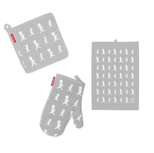  - Grytlapp + Grytvante + Kökshandduk Grå