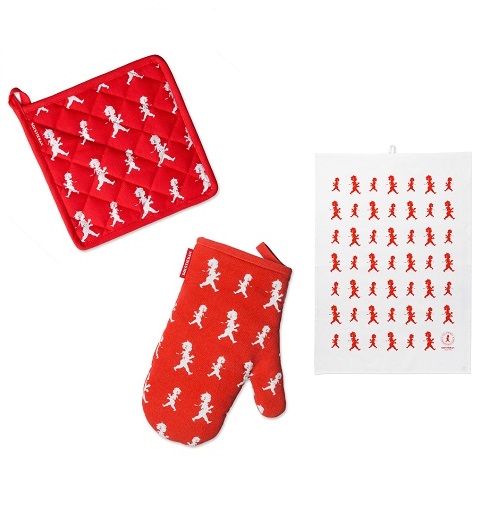  - Grytlapp + Grytvante + Kökshandduk Röd