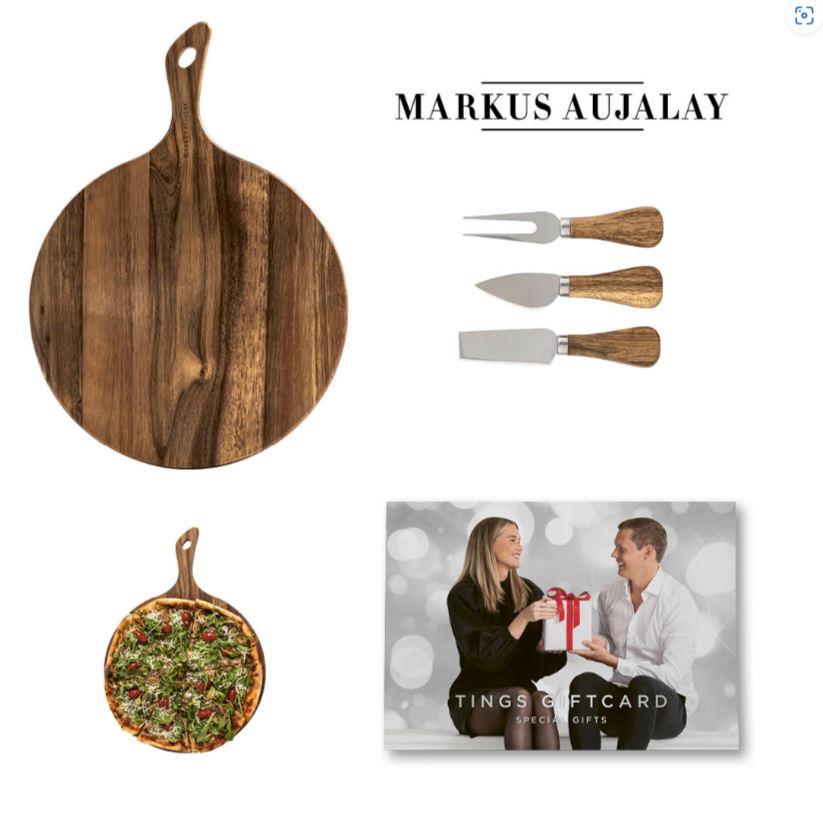  - TINGS Giftcard + Markus Aujalays runda bräda med tre bestick