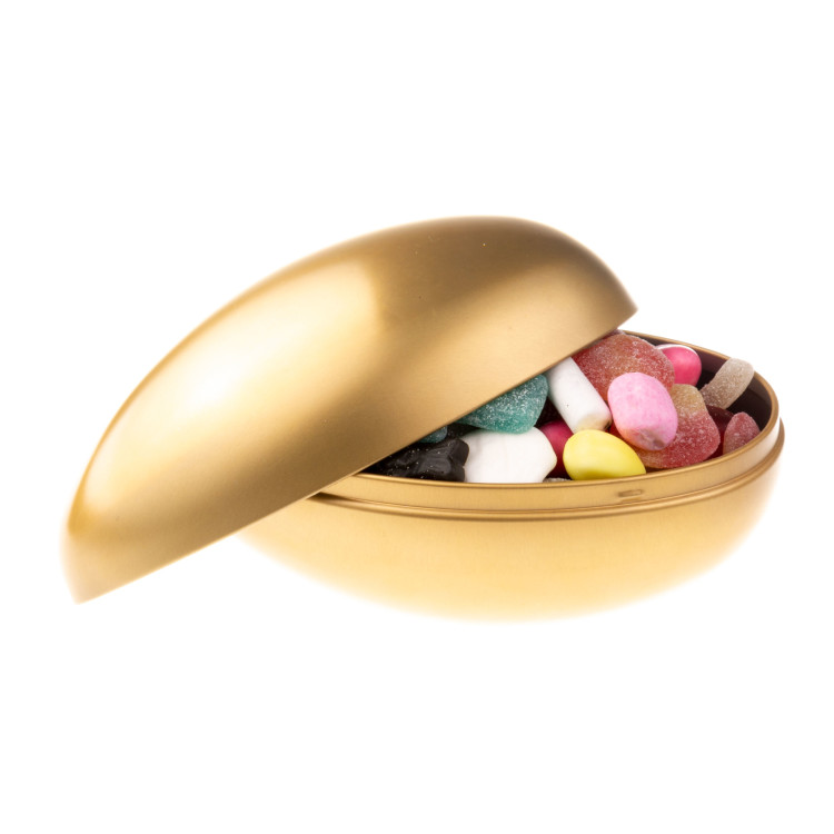  - PLÅTÄGG GULD 18 CM - Lösgodis 600g