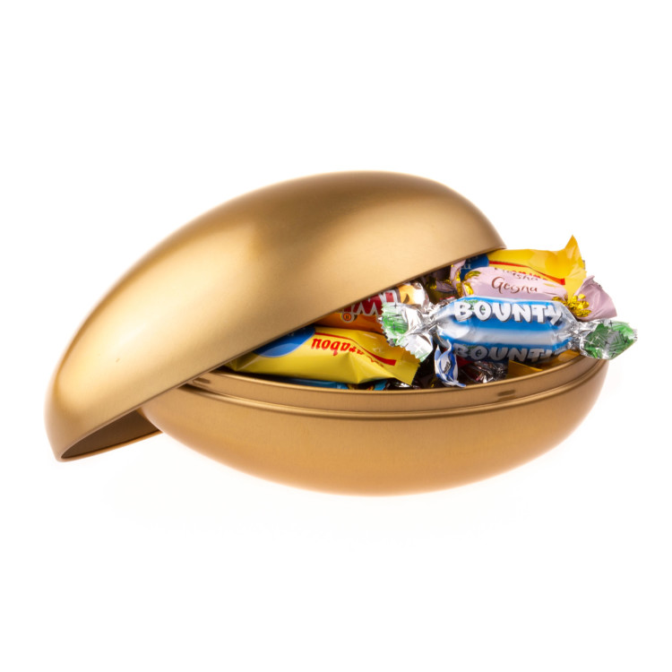  - PLÅTÄGG GULD 18 CM - Märkesmix 500g