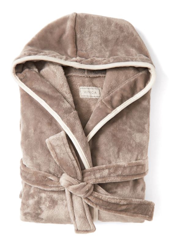  - Louis GRS återvunnen PET morgonrock S/M Taupe