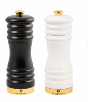  - Munchen set 15cm matt svart-&vit/guld